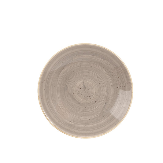 Churchill Stonecast Vitrified Porcelain Peppercorn Grey Round Deep Coupe Plate 22.5cm Pack of 12