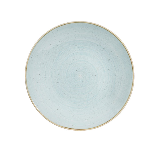 Churchill Stonecast Vitrified Porcelain Duck Egg Blue Round Deep Coupe Plate 28.1cm Pack of 12