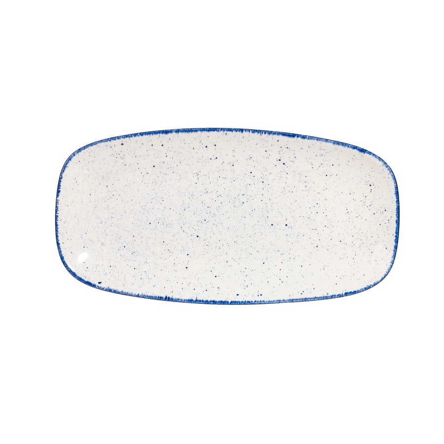 Churchill Stonecast Hints Vitrified Porcelain Indigo Blue Chefs Oblong Platter 29.8x15.3cm Pack of 12