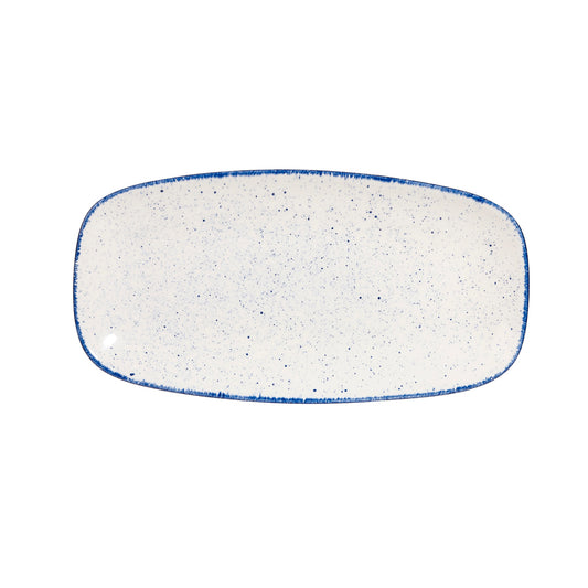 Churchill Stonecast Hints Vitrified Porcelain Indigo Blue Chefs Oblong Platter 29.8x15.3cm Pack of 12