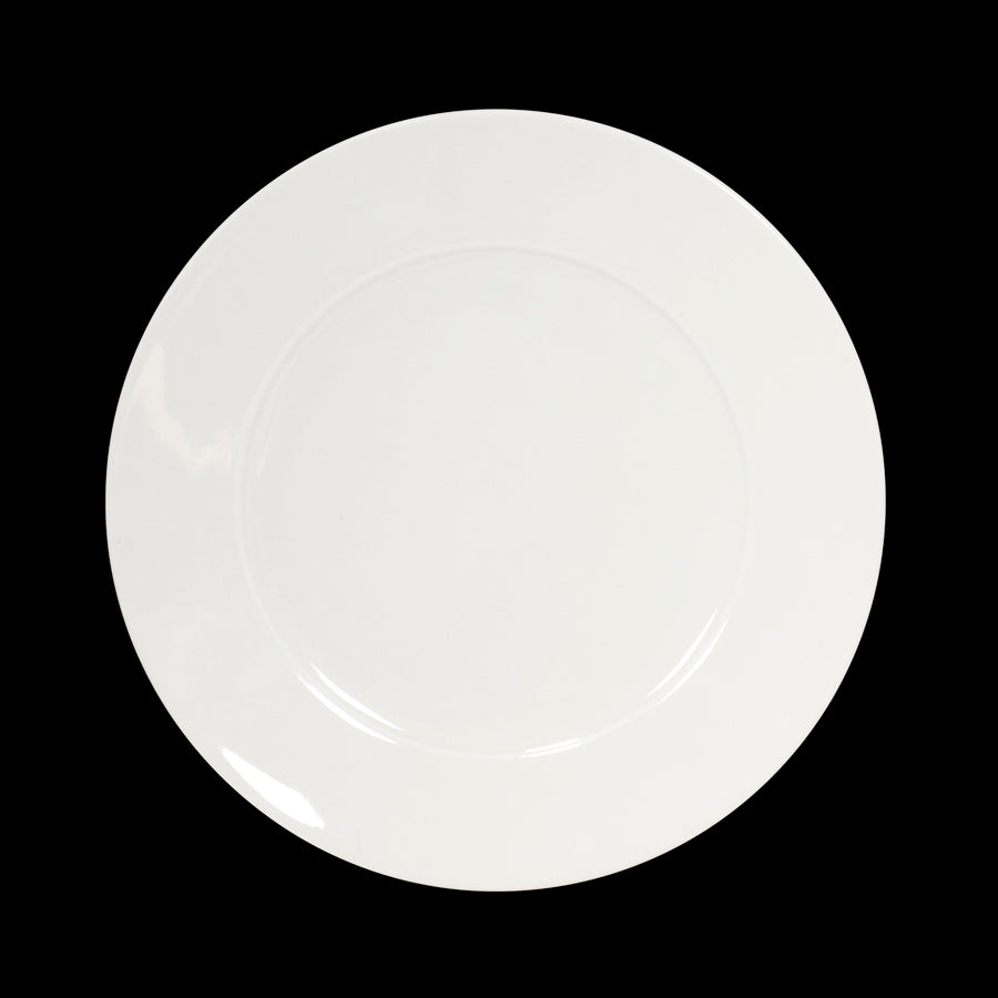 Crème Esprit Vitrified Porcelain White Round Wide Rim Fine Plate 16cm Pack of 12