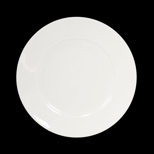 Crème Esprit Vitrified Porcelain White Round Wide Rim Fine Plate 16cm Pack of 12