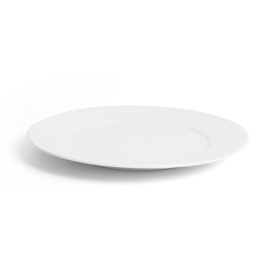 Crème Esprit Vitrified Porcelain White Round Wide Rim Fine Plate 31cm Pack of 6