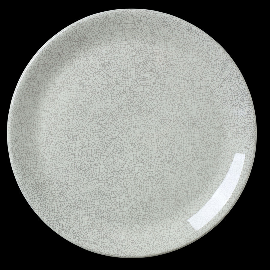 Steelite Ink Crackle Vitrified Porcelain Grey Round Coupe Plate 20.25cm Pack of 12