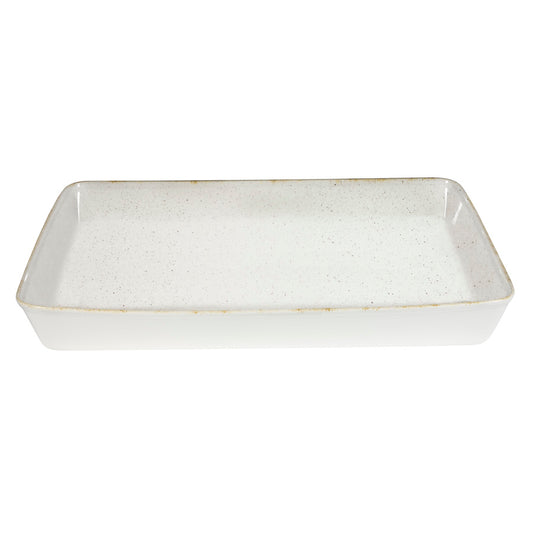 Churchill Stonecast Vitrified Porcelain Barley White Rectangular Baking Tray 53x32.5x6.2cm Pack of 2