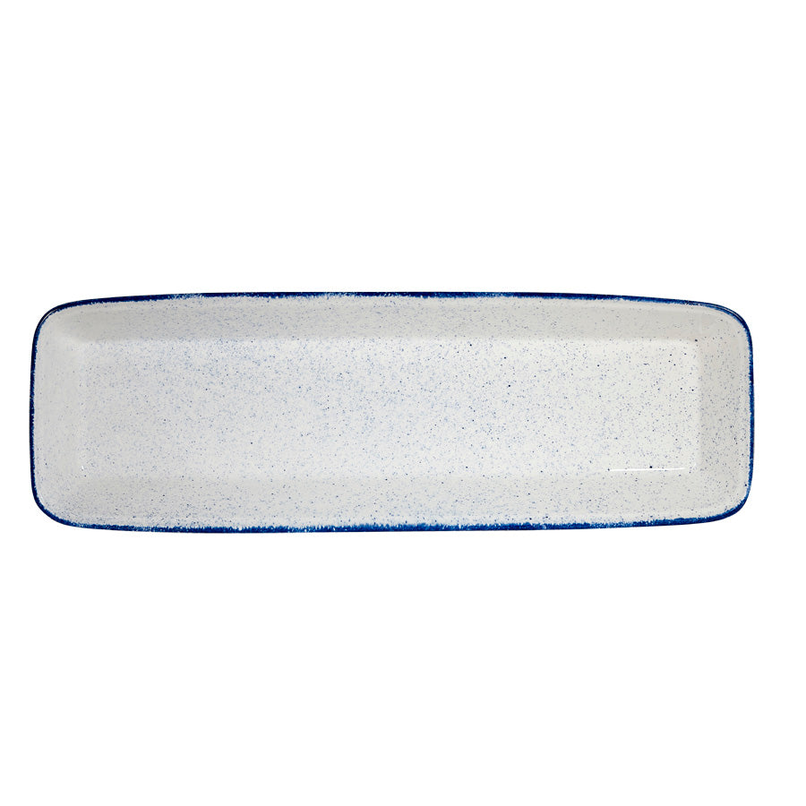 Churchill Stonecast Hints Vitrified Porcelain Indigo Blue Rectangular Baking Tray 300cl Pack of 2