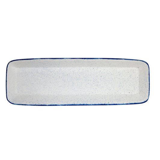 Churchill Stonecast Hints Vitrified Porcelain Indigo Blue Rectangular Baking Tray 300cl Pack of 2