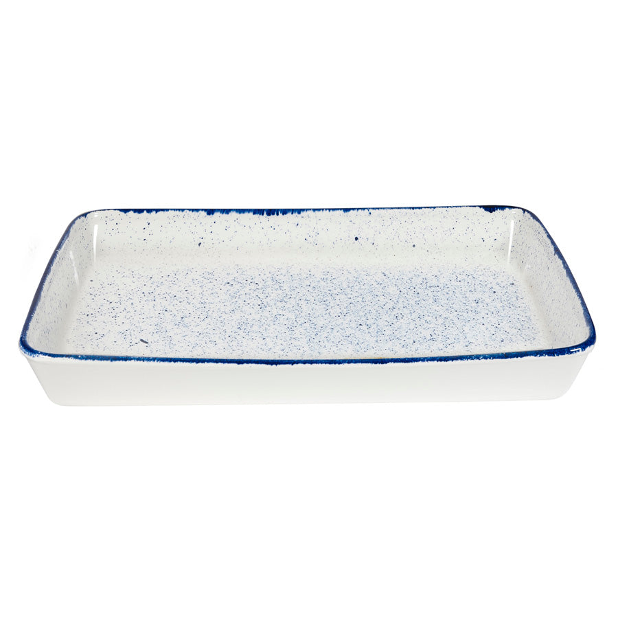 Churchill Stonecast Hints Vitrified Porcelain Indigo Blue Rectangular Baking Tray 600cl Pack of 2