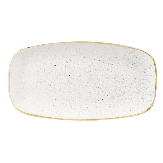 Churchill Stonecast Vitrified Porcelain Barley White Chefs Oblong Platter 35.5x18.9cm Pack of 6