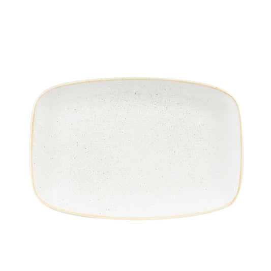 Churchill Stonecast Vitrified Porcelain Barley White Oblong Plate 30x19.9cm Pack of 6