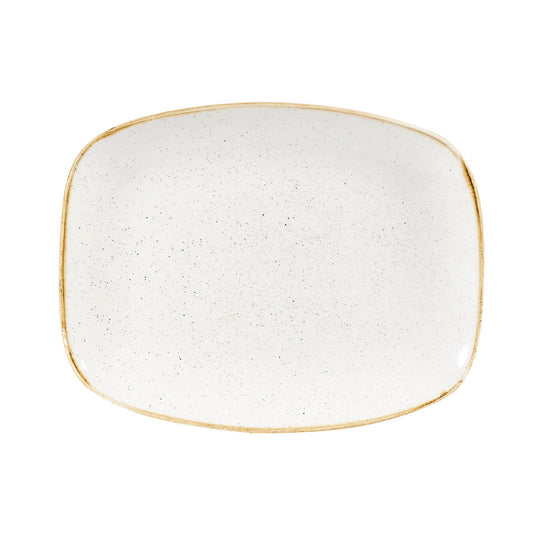 Churchill Stonecast Vitrified Porcelain Barley White Oblong Plate 15.4x12.6cm Pack of 12