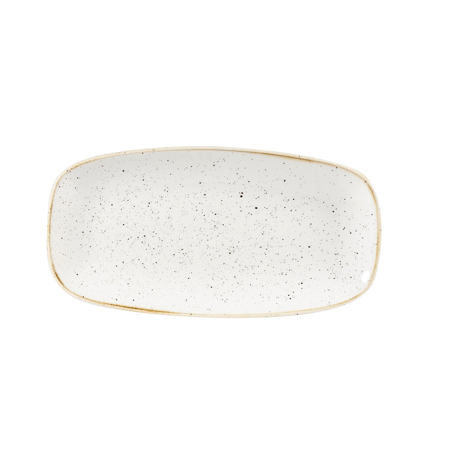 Churchill Stonecast Vitrified Porcelain Barley White Chefs Oblong Plate 26.9x12.7cm Pack of 12