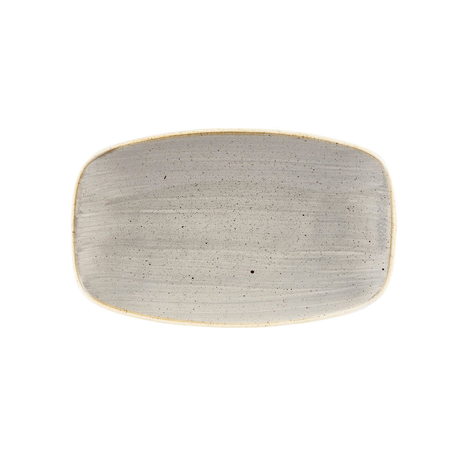 Churchill Stonecast Vitrified Porcelain Peppercorn Grey Oblong Plate 30x19.9cm Pack of 6