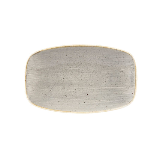 Churchill Stonecast Vitrified Porcelain Peppercorn Grey Oblong Plate 30x19.9cm Pack of 6