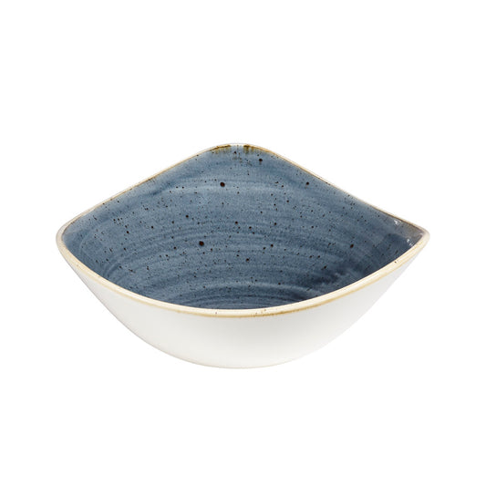 Churchill Stonecast Vitrified Porcelain Blueberry Triangular Bowl 18.5cm 37cl 13oz Pack of 12