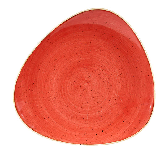 Churchill Stonecast Vitrified Porcelain Berry Red Triangular Plate 26.5cm Pack of 12