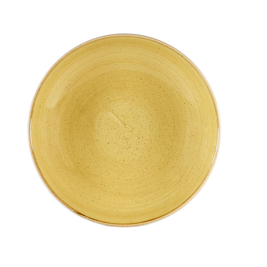 Churchill Stonecast Vitrified Porcelain Mustard Seed Yellow Round Coupe Bowl 31x4.4cm 240cl Pack of 6