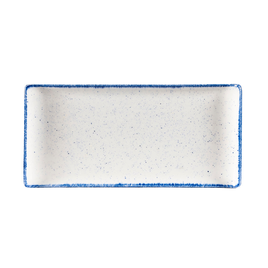 Churchill Stonecast Hints Vitrified Porcelain Indigo Blue Rectangular Buffet Tray 30x14.5cm Pack of 6