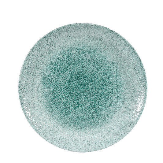 Churchill Studio Prints Raku Vitrified Porcelain Jade Green Round Coupe Plate 28.8cm Pack of 12