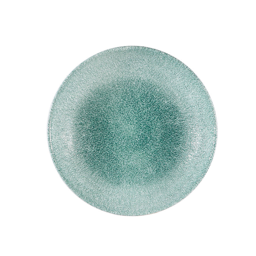 Churchill Studio Prints Raku Vitrified Porcelain Jade Green Round Coupe Plate 26cm Pack of 12