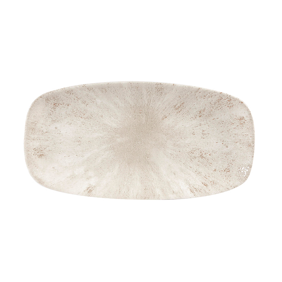 Churchill Studio Prints Stone Vitrified Porcelain Agate Grey Oblong Plate 29.8x15.3cm Pack of 12