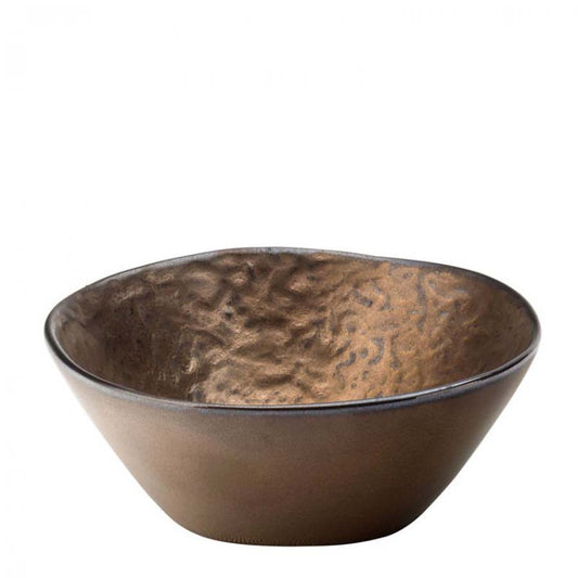 Utopia Midas Stoneware White Copper Round Bowl 11cm 4.5 Inch Pack of 6