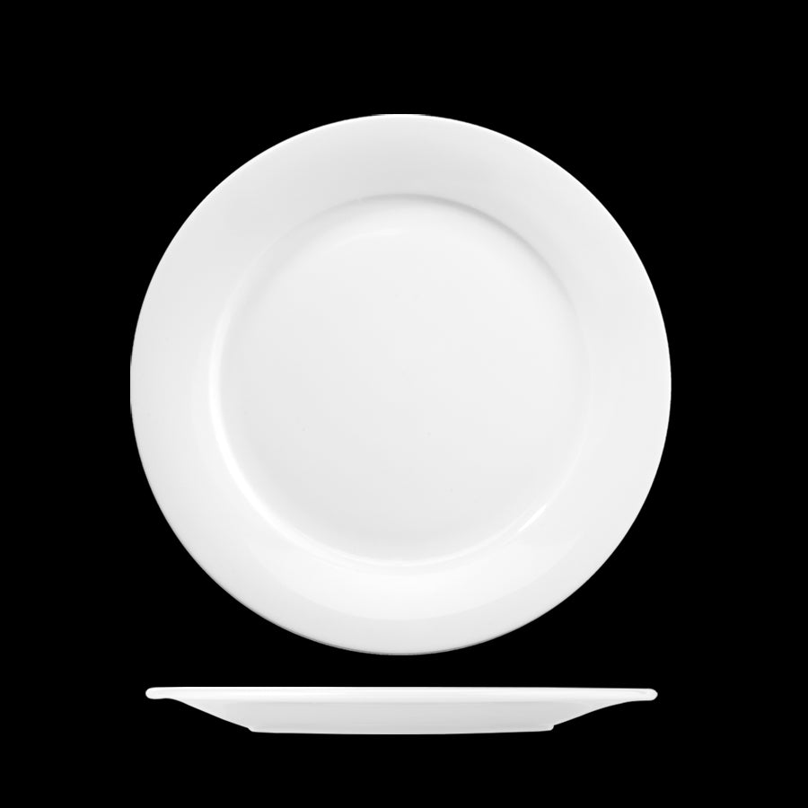 Churchill Art De Cuisine Porcelain White Round Menu Mid Rim Plate 27cm Pack of 6