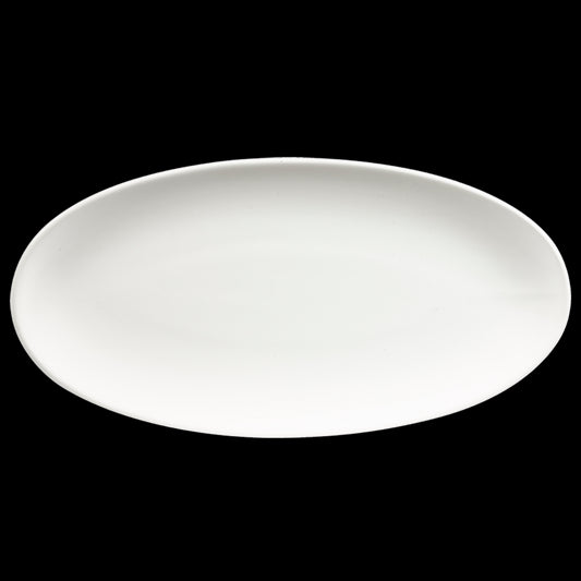 Churchill Chefs Plates Vitrified Porcelain White Oval Plate 34.7x17.3cm Pack of 6