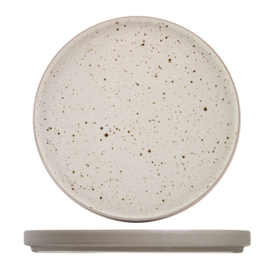 Artisan Cove Vitrified Stoneware Cream Round Stacking Plate 26cm Pack of 6