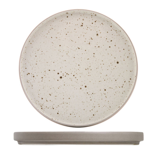 Artisan Cove Vitrified Stoneware Cream Round Stacking Plate 20cm Pack of 6