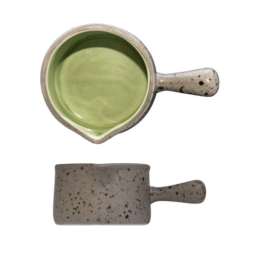 Artisan Elm Vitrified Stoneware Green Sauce Jug 13cl Pack of 6