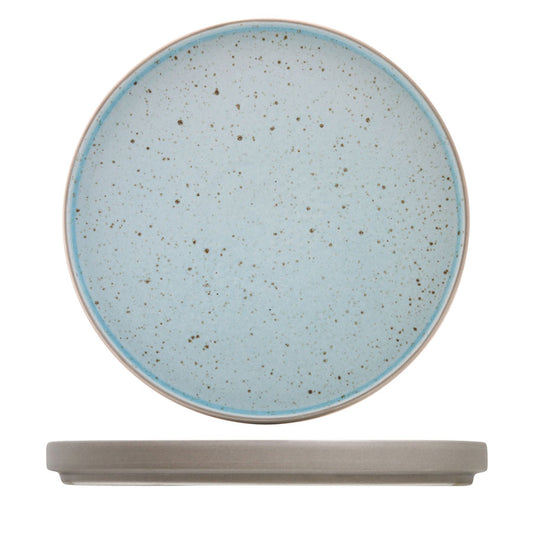 Artisan Trevone Vitrified Stoneware Blue Round Stacking Plate 26cm Pack of 6