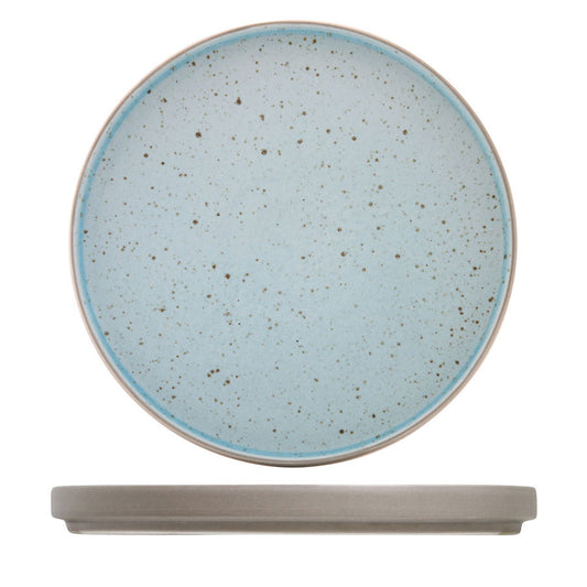 Artisan Trevone Vitrified Stoneware Blue Round Stacking Plate 20cm Pack of 6