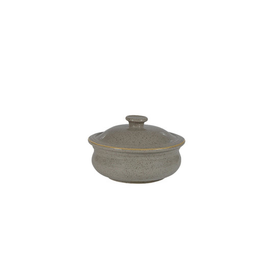 Churchill Stonecast Vitrified Porcelain Peppercorn Grey Round Lidded Stew Pot 43cl 14oz Pack of 6