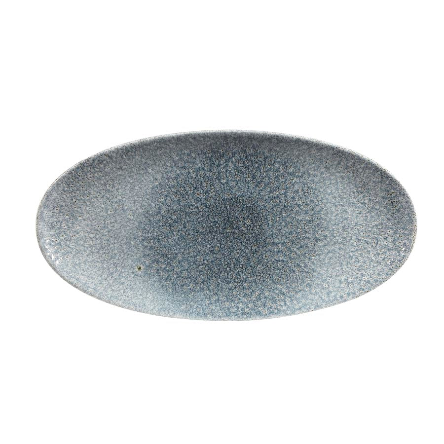 Churchill Studio Prints Raku Vitrified Porcelain Quartz Black Oval Chefs Plate 34.7x17.3cm Pack of 6