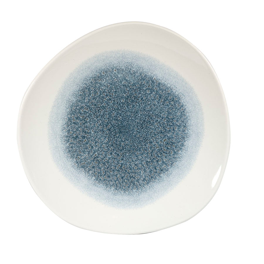 Churchill Studio Prints Raku Vitrified Porcelain Topaz Blue Organic Round Plate 28.6cm Pack of 12