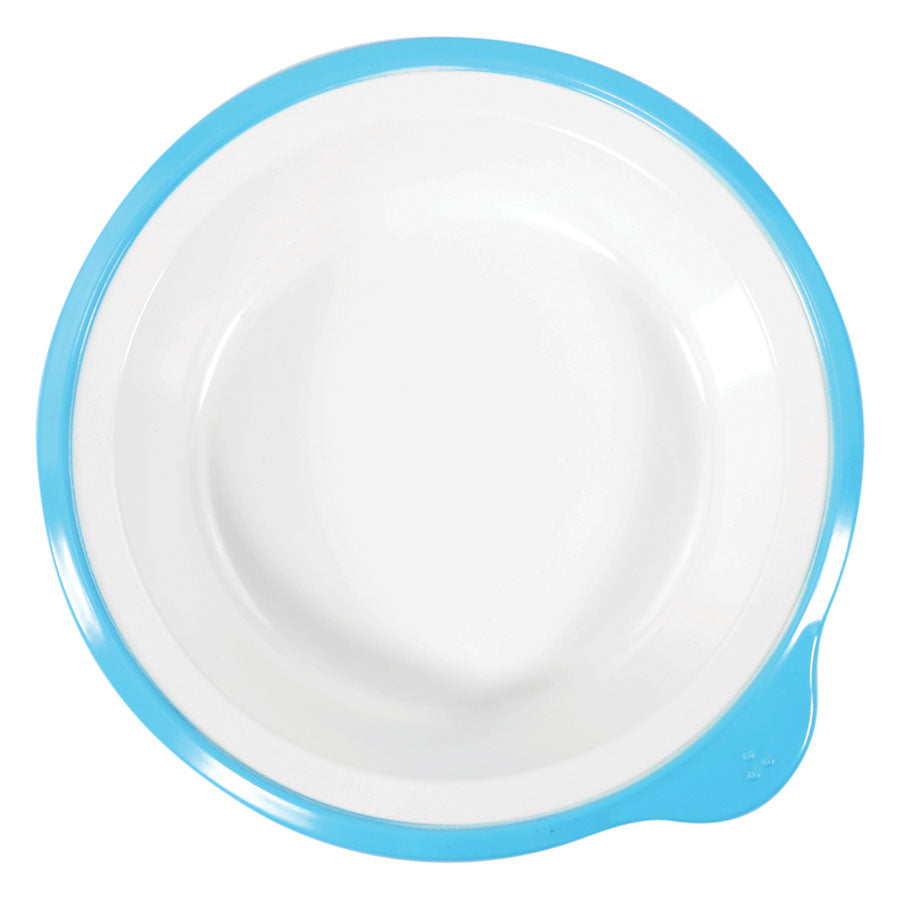 Dalebrook Omni Melamine White Round Small Deep Plate With Blue Rim 180x170x35mm