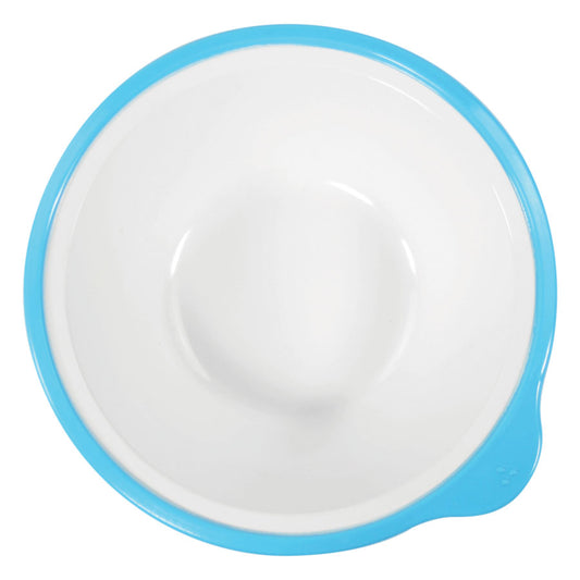 Dalebrook Omni Melamine White Round Bowl With Blue Rim 180x170x50mm 400ml