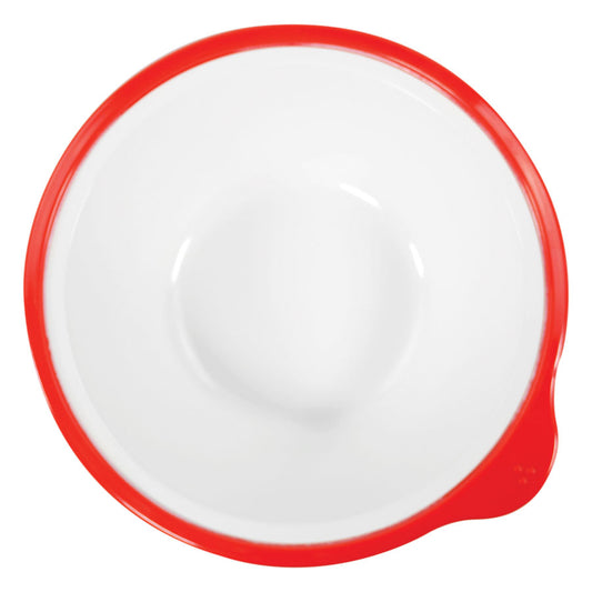 Dalebrook Omni Melamine White Round Bowl With Red Rim 180x170x50mm 400ml