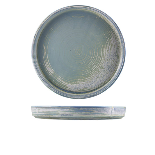 Genware Terra Vitrified Porcelain Seafoam Round Presentation Plate 26x3.3cm Pack of 6