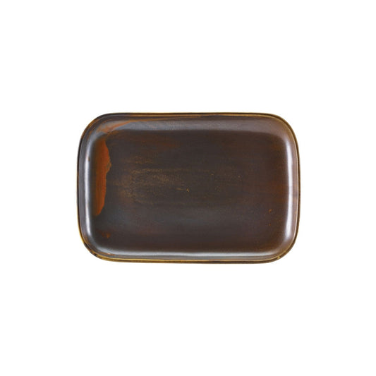 Genware Terra Porcelain Copper Rectangular Plate 34 x23.5cm Pack of 6