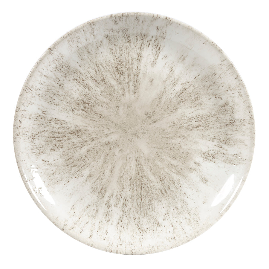 Churchill Studio Prints Stone Vitrified Porcelain Agate Grey Round Coupe Plate 28.8cm Pack of 12