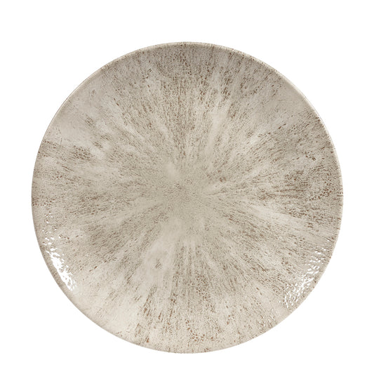 Churchill Studio Prints Stone Vitrified Porcelain Agate Grey Round Coupe Plate 26cm Pack of 12