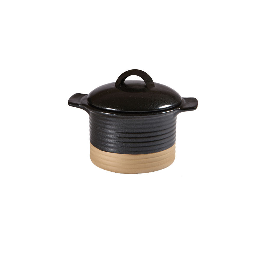 Churchill Art De Cuisine Igneous Stoneware Black Cocotte And Lid 14x7cm 35cl 12.3oz Pack of 6