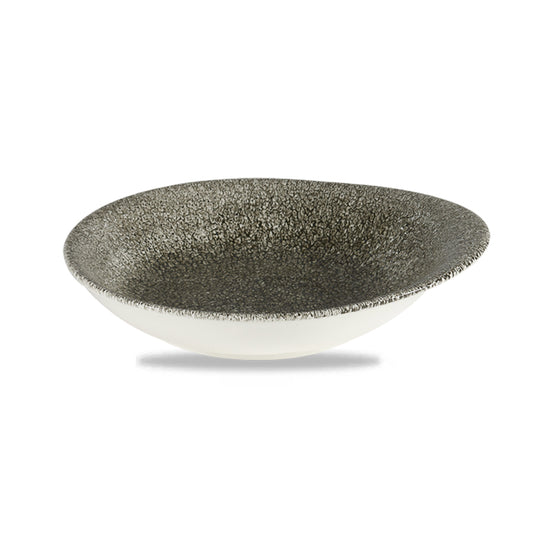 Churchill Studio Prints Raku Vitrified Porcelain Quartz Black Round Dish 16x14.5cm 17cl 6oz Pack of 12