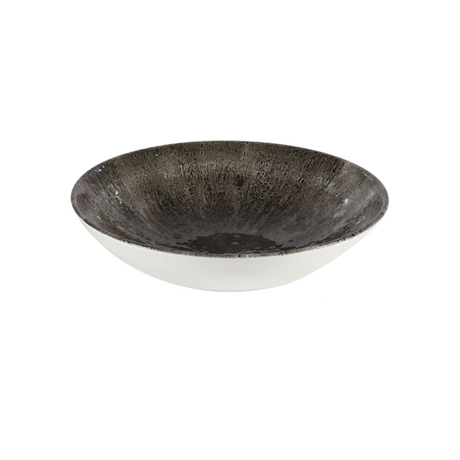 Churchill Studio Prints Stone Vitrified Porcelain Quartz Black Round Coupe Bowl 18.2cm 15oz Pack of 12