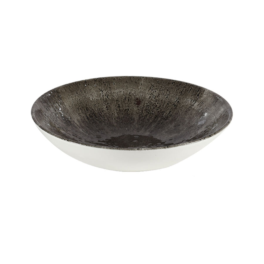 Churchill Studio Prints Stone Vitrified Porcelain Quartz Black Round Coupe Bowl 24.8cm 40oz Pack of 12