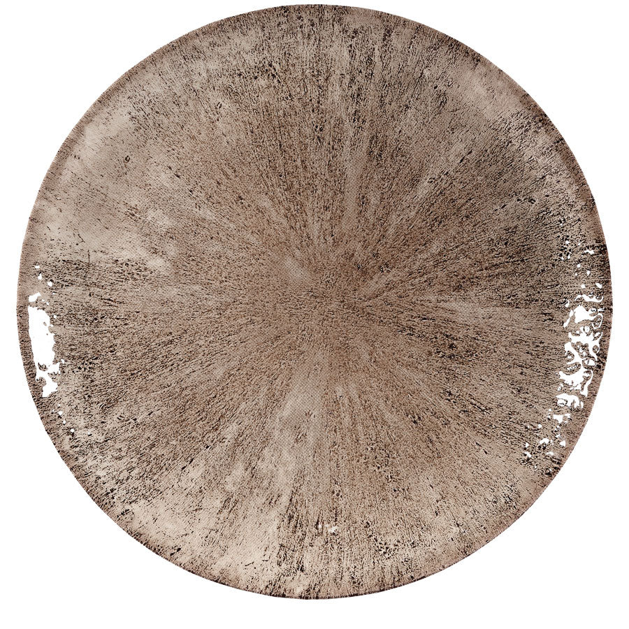 Churchill Studio Prints Stone Vitrified Porcelain Zircon Brown Round Coupe Plate 28.8cm Pack of 12