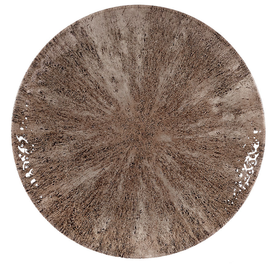 Churchill Studio Prints Stone Vitrified Porcelain Zircon Brown Round Coupe Plate 26cm Pack of 12