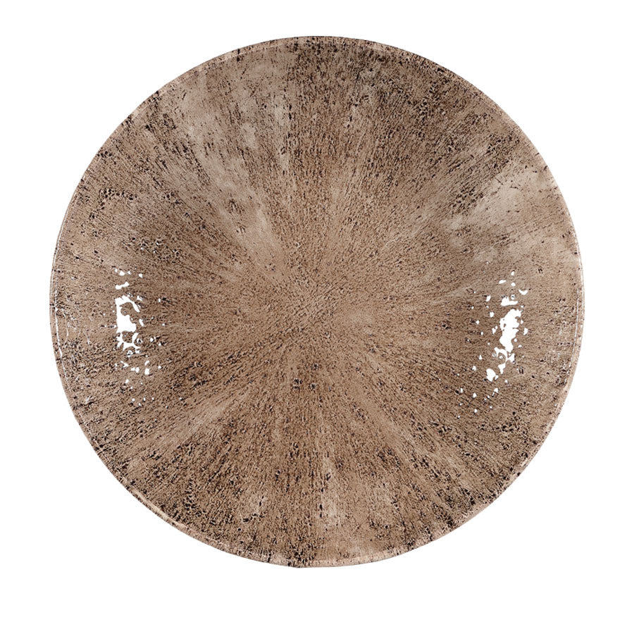 Churchill Studio Prints Stone Vitrified Porcelain Zircon Brown Round Coupe Plate 21.7cm Pack of 12